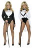Womens Ladies Sexy Tuxedo Tailcoat Cabaret Chaplin Costume Circus Ringmaster