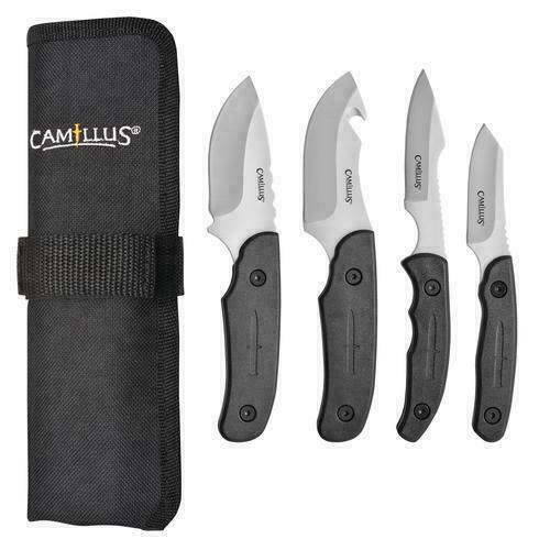 Camillus Hunting Cleaning Knife Knives Kit w Roll Sheath Skinner Gut Caping Spay