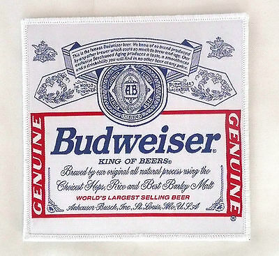 Budweiser Beer Red/White/Blue 5 1/2 in. x 5 1/2 in. Patch >NEW<