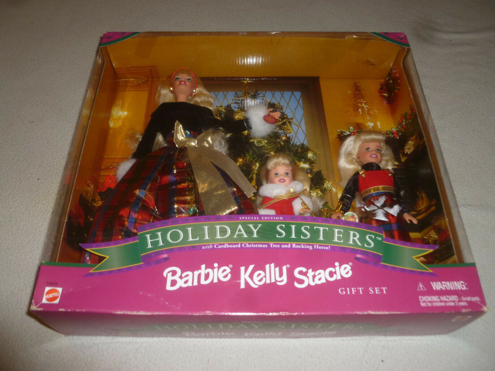 New In Box  Barbie  Kelly Stacie Holiday Sisters Gift Set Doll 1998 Mattel Nib