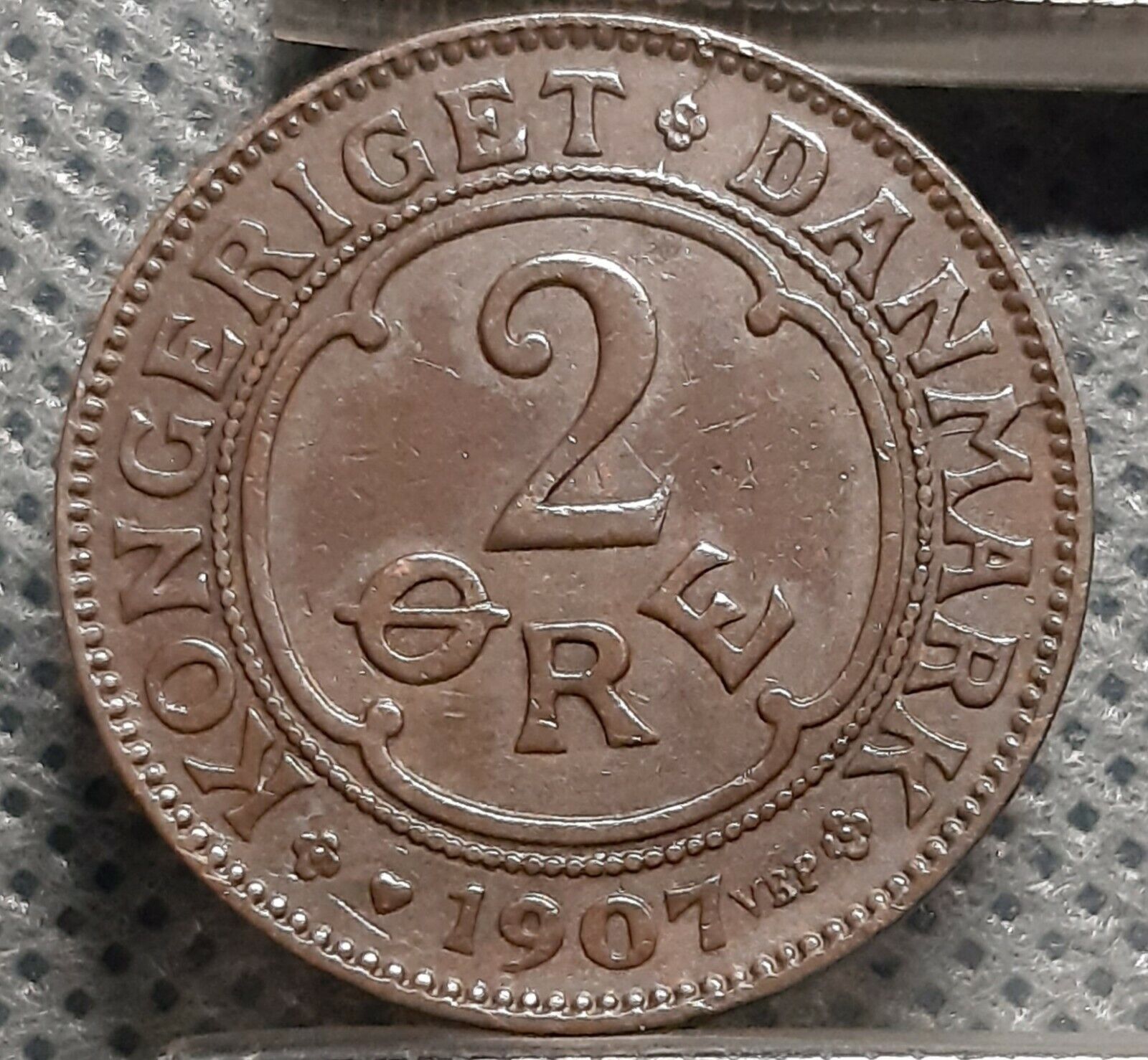 Denmark 2 Öre 1907 KM#805 Bronze King Frederick VIII (376)