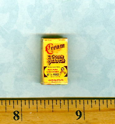 Dollhouse Miniature Size Vintage Cream Cornstarch  Box