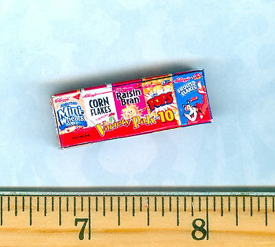 Dollhouse Miniatures Size  Variety 10 pack of Individual Cereals Box