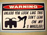 Funny Warning Atc Quad Bike Atv Three Wheeler Cc Panel Helmet Sticker Decal 328