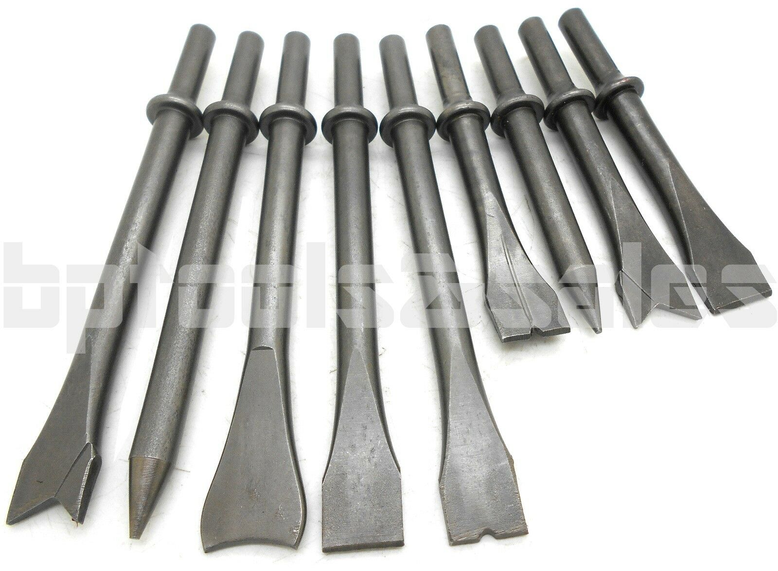 9 Pc Air Hammer Chisel Set Tapered Ripping Bushing Chipping Punch Chisel Set