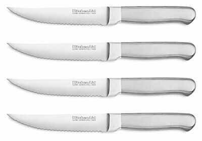 KitchenAid KKFSS4ST Classic Forged Series Brushed Steak Knife Set (Set of 4),...