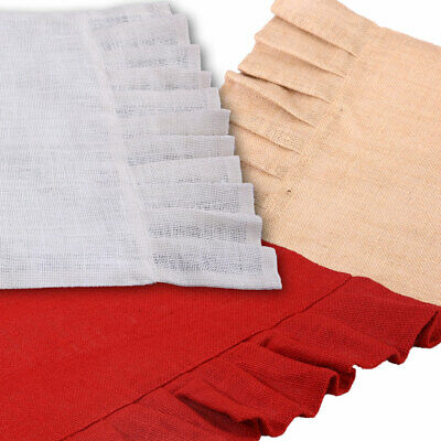 Table Runner with Ruffled Ends - Natural Tan, Red or Cream - 42 or 60 Inch