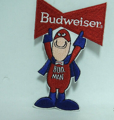 BUDWEISER BUD MAN BEER EMBROIDERED IRON-ON PATCH