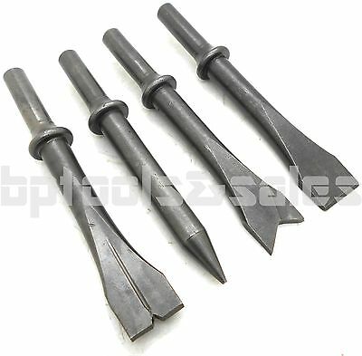 4 Pc Air Chisel Set Precision Ground Shank Air Hammers Tapered Punch Ripping New