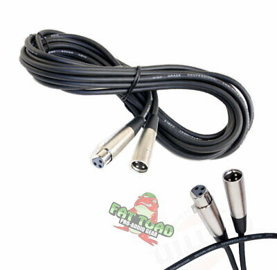 XLR Microphone Cable 20FT - FAT TOAD Mic Cord Female Male 3 Pin Recording Wire