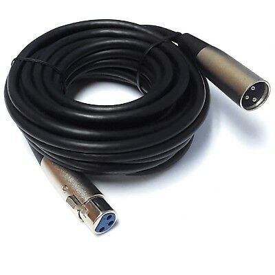 25ft - Shielded Xlr Balanced Microphone Mic Pro Audio Cable Cord Male To Female