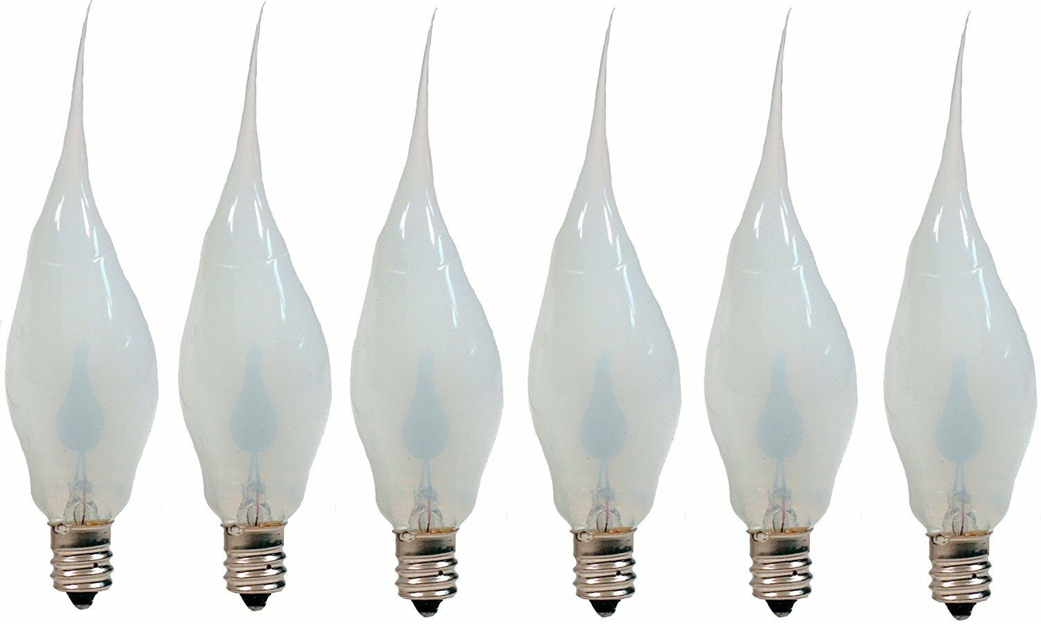 Silicone Dipped Flickering Flame Bulb, Country Candle Lamp Style, Pack of 6
