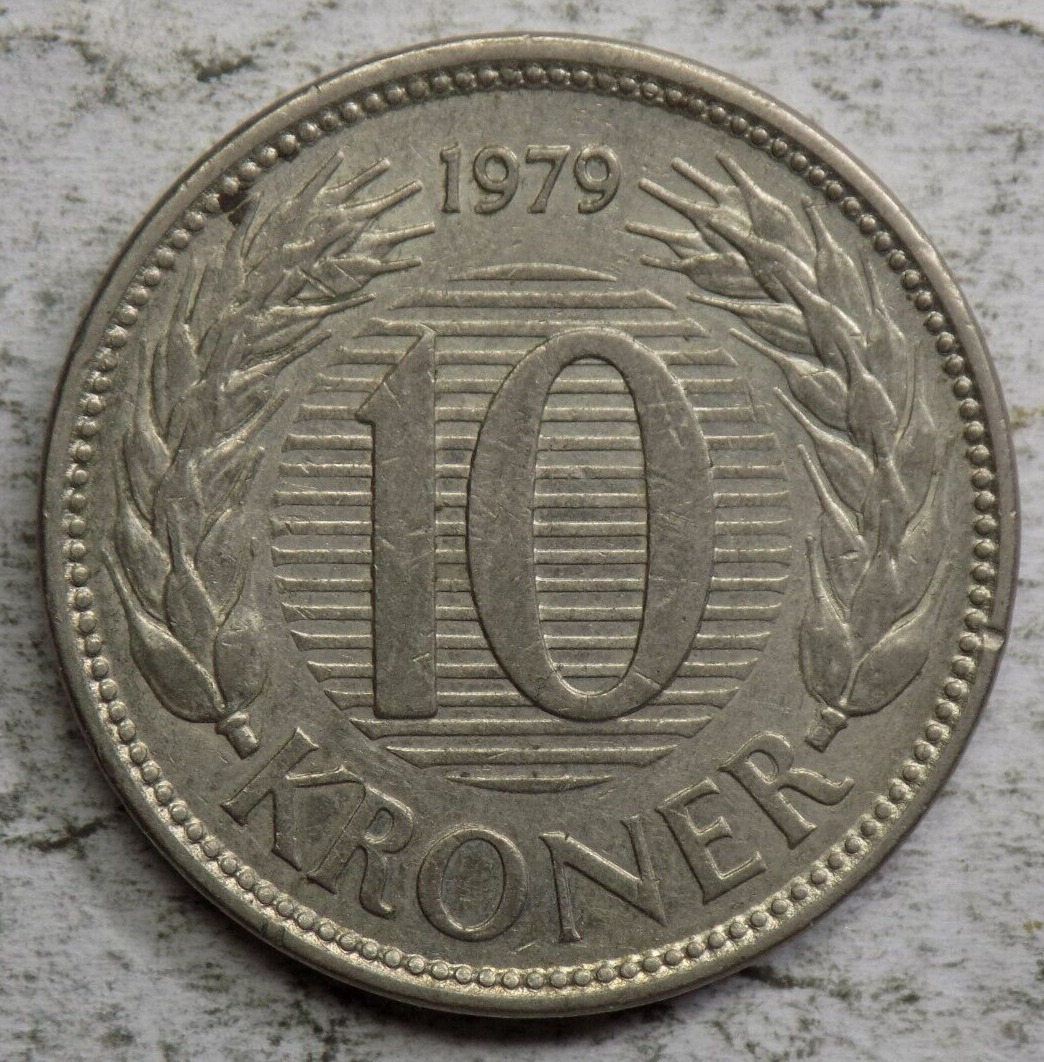 Denmark 1979 10 Kroner Coin
