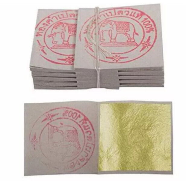 Gold Gilding Foil Gold Leafing Sheets For Arts & Crafting 3x3 Cm 10 Sheets