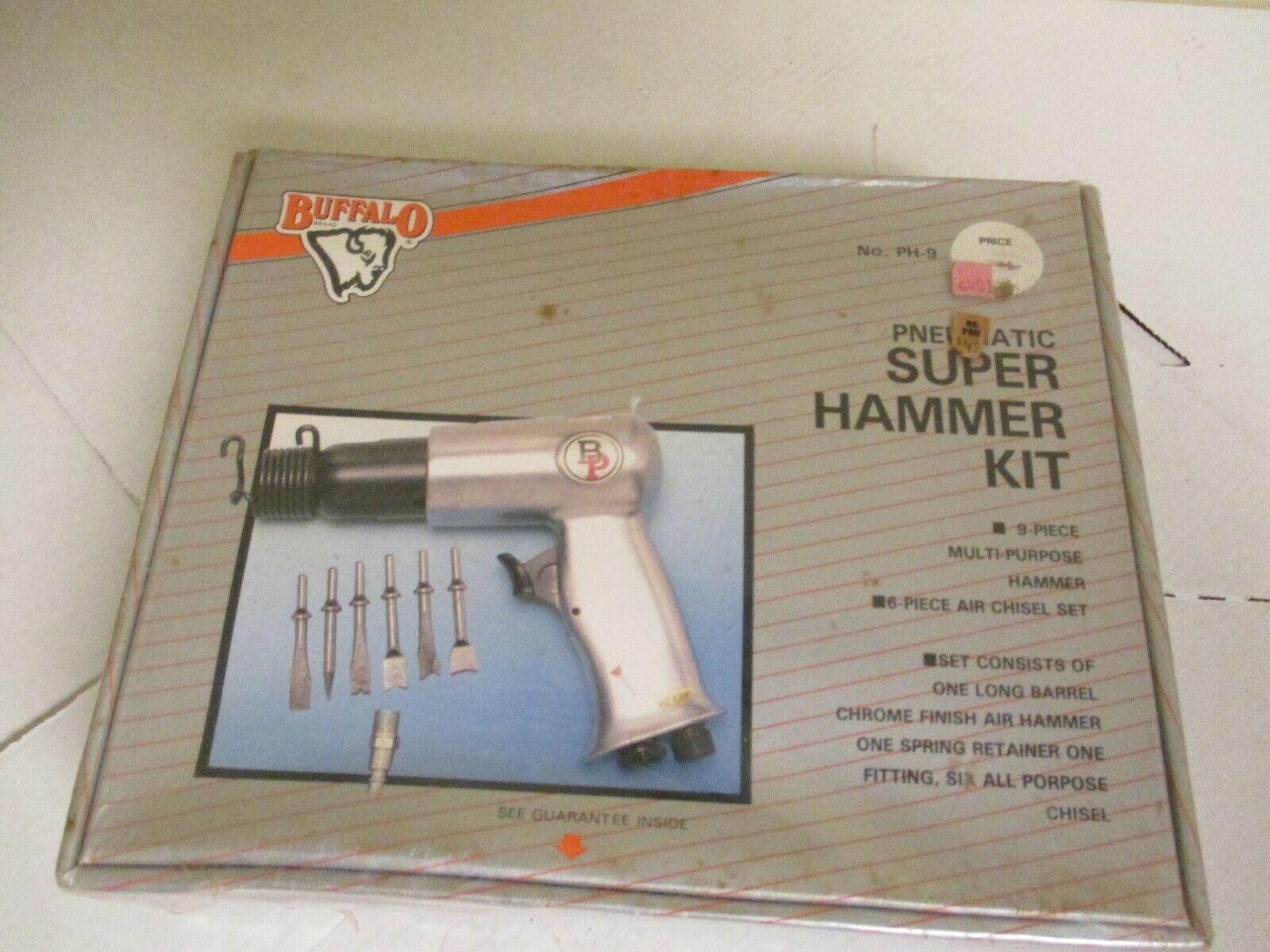 Buffalo NEW Pneumatic 9 Piece Multi-Purpose Air Super Hammer Kit PH-9 Chisel