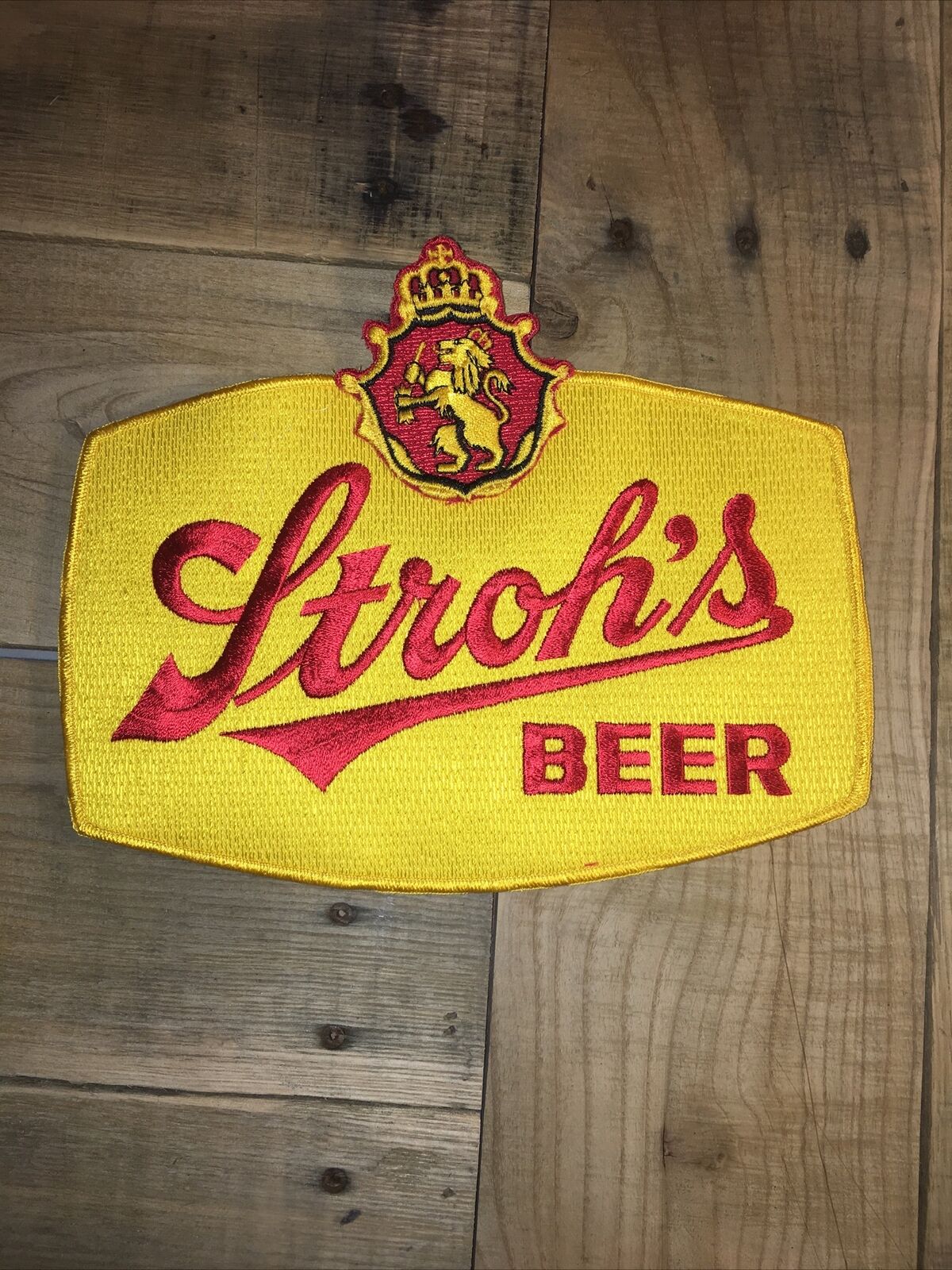 Vintage Stroh's Beer Large Embroidered Jacket Patch