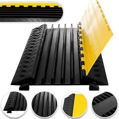 5-Channel Cable Protector Ramp Rubber Speed Bumps Driveway 22000-33000lbs
