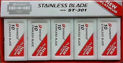 100 Dorco St301 Double Edge Razor Blades - Stainless Blades - Fast Shipping