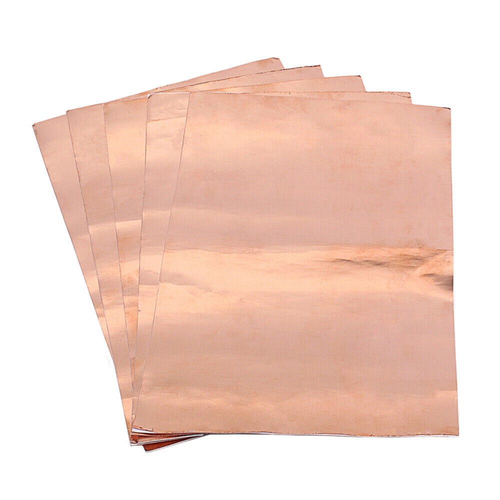5 Pcs Copper Foil Paper Shinny Thin Sheets Leaves for Soldering Grounding