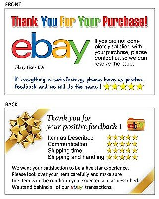 100 Thank You business card for Ebay Seller FREE SHIPPING your ebay ID writable.