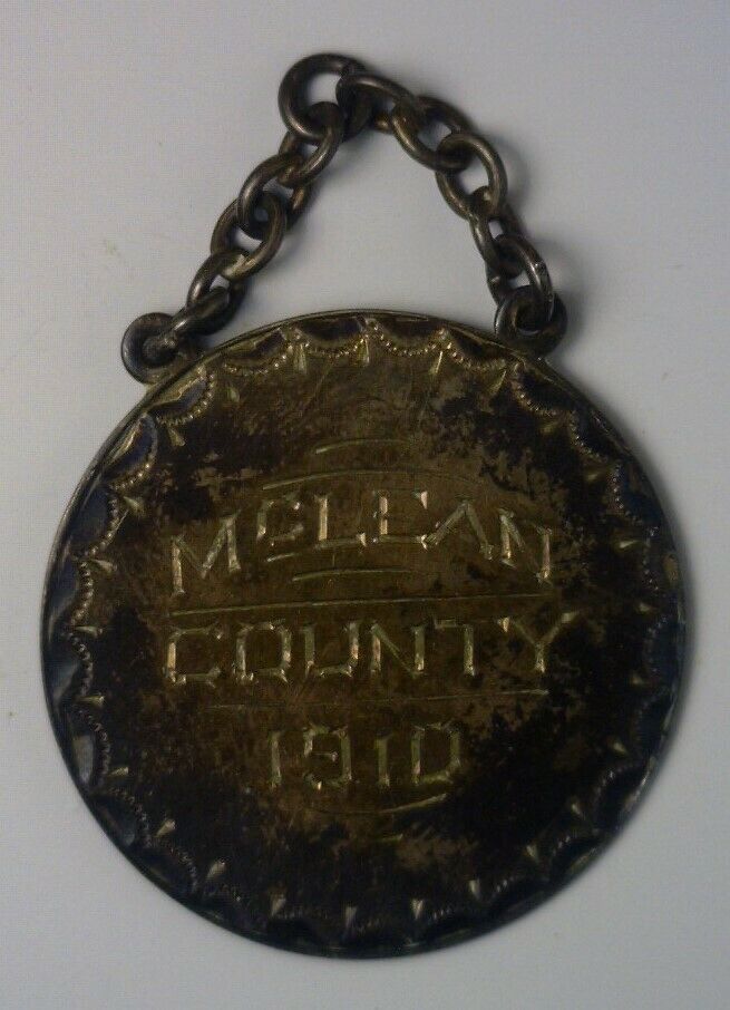 1910 Mcclean County Illinois Silver Medal For Shot Put