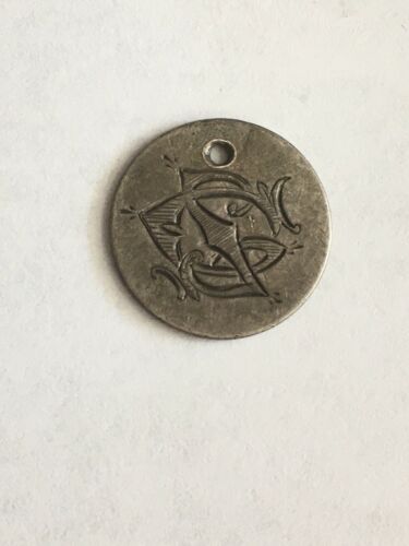 1877 India 2 Annas Silver Love Token With G/s S/g C/s S/c Initials *holed*