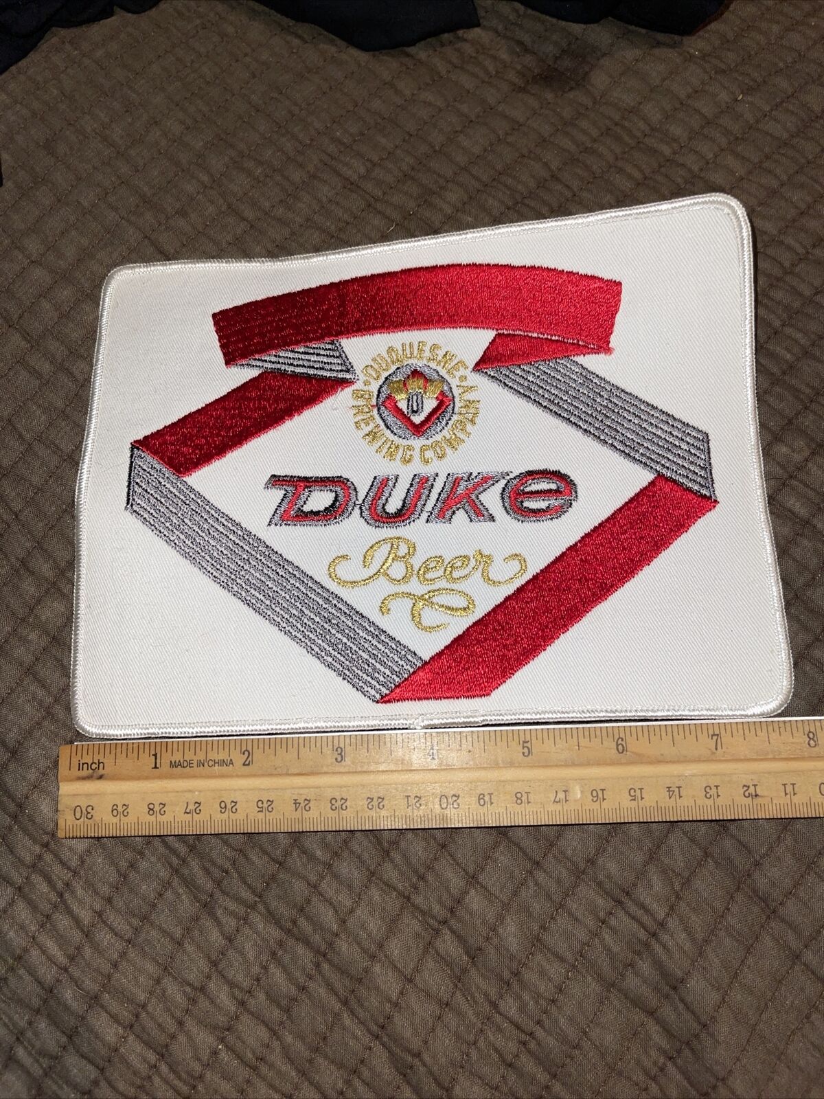 Duke Beer Duquesne Brewing Company Patch Back Jacket Vintage Embroidered 8x6