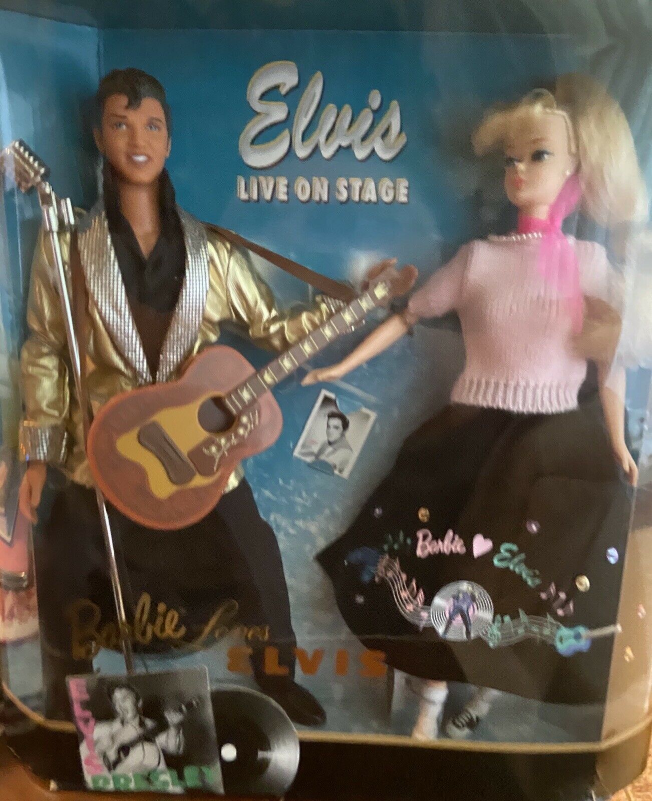 Barbie Loves Elvis Collector Edition Doll Set Props Live On Stage 1996 Mattel