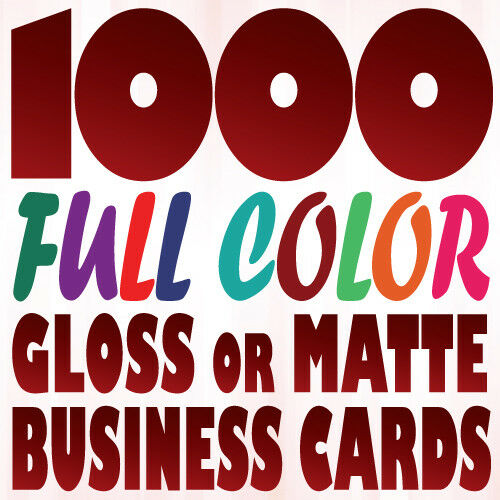 1000 Full Color Custom Business Card | 16pt Gloss Or Matte | Two Sides