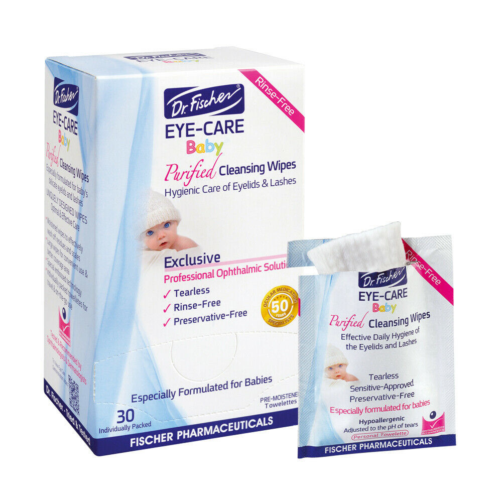 Dr. Fischer Eye Care Baby Clean Wipes Purified, Non-Irritating & Eyelid Wipes
