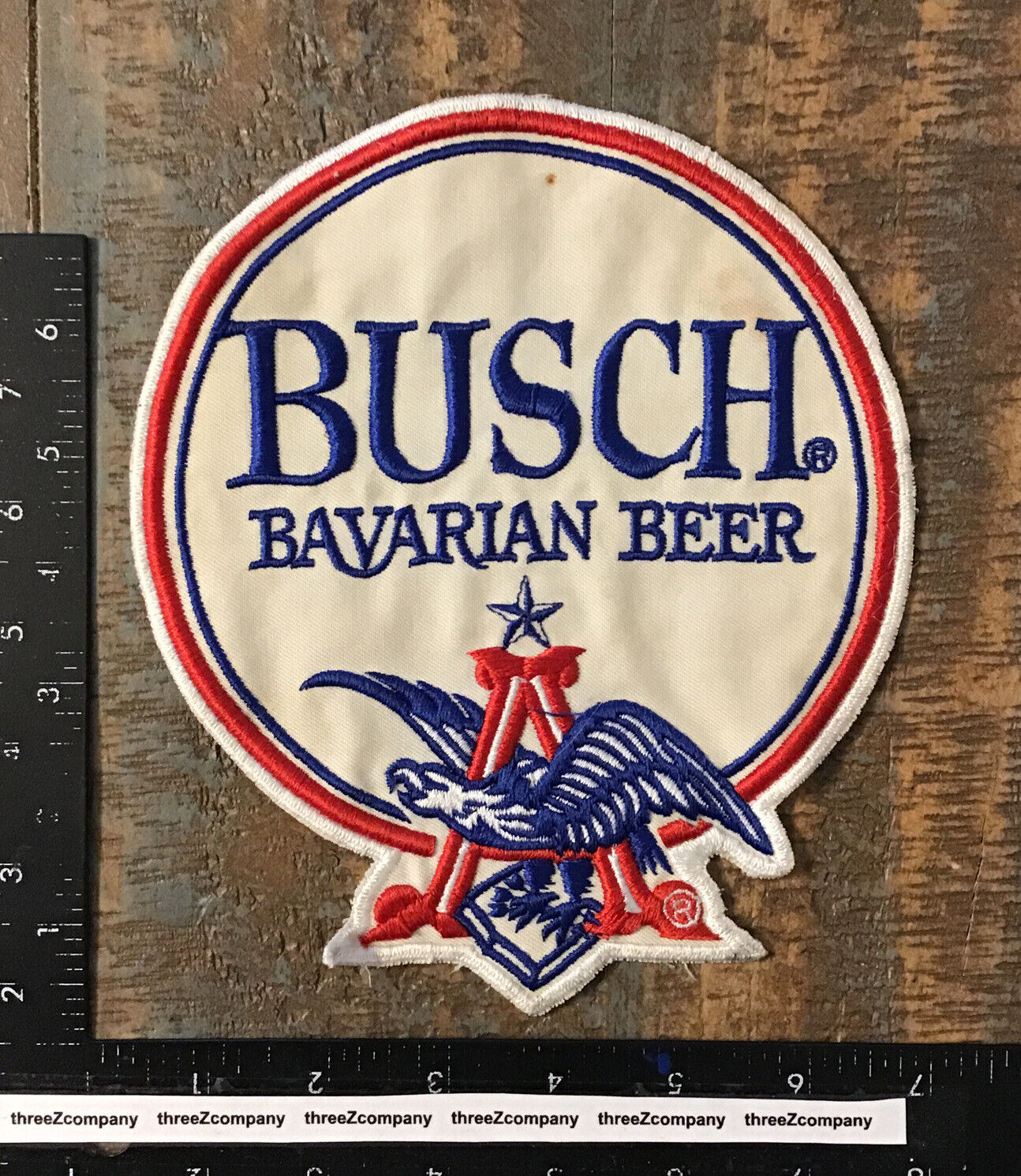 Vtg Busch Beer Brewing Company Large Jacket Back Logo Sew-on Patch Twill