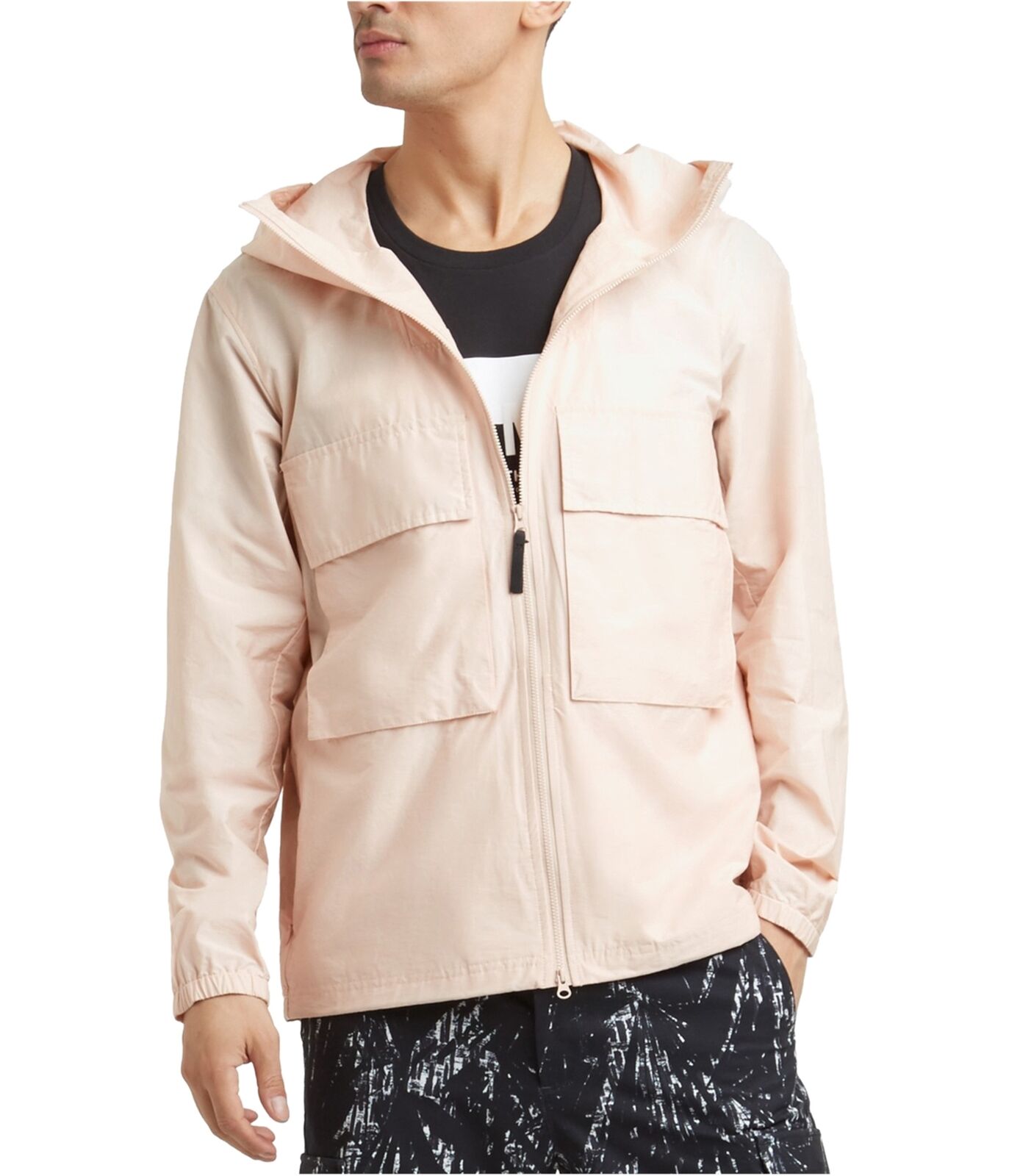 Kenneth Cole Womens Hooded Windbreaker Jacket, Pink, XX-Large
