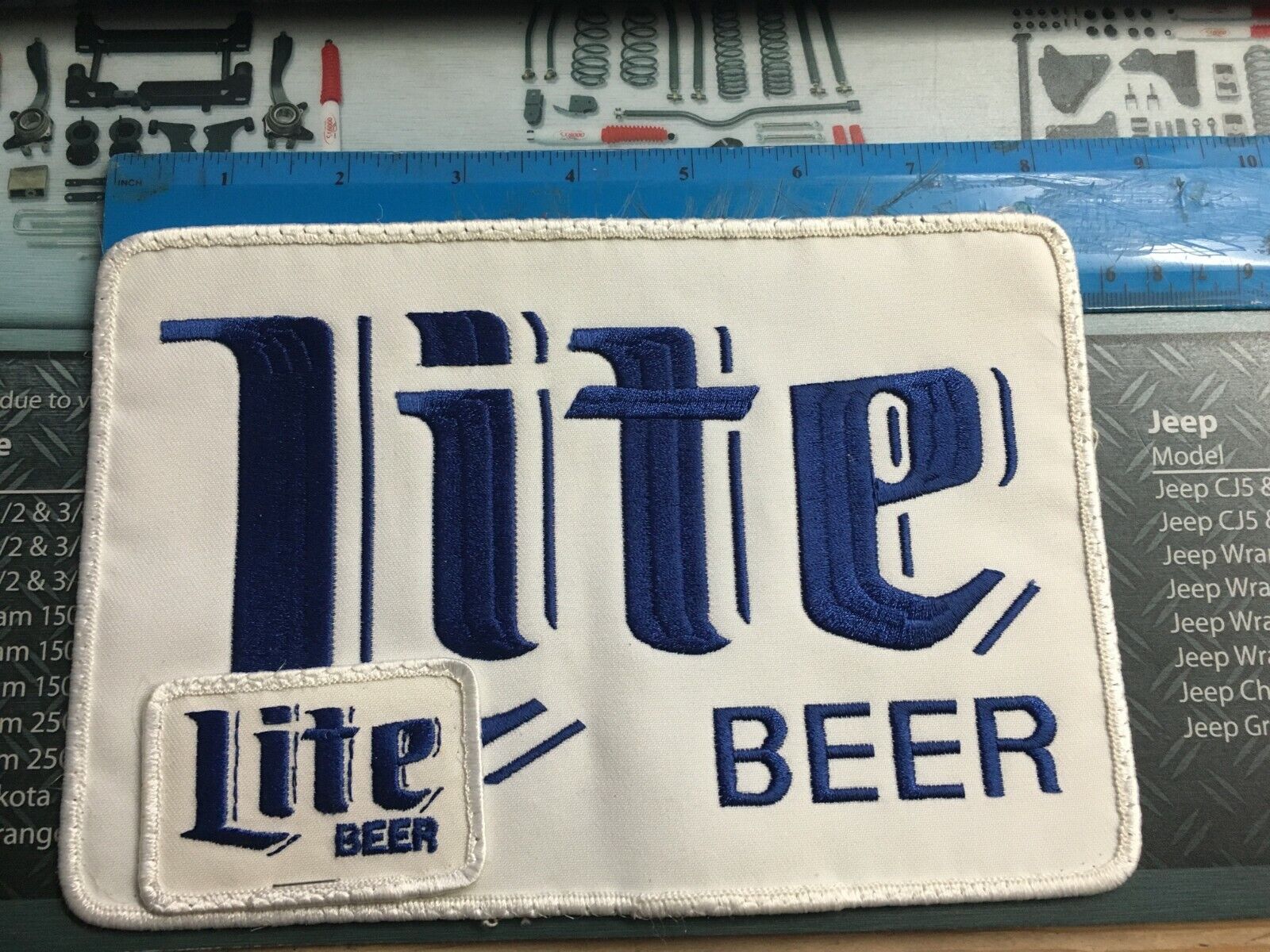 Miller Brewery Patch  Lite Beer  White  Background  (1-3/4" X 2-1/2")   (    New