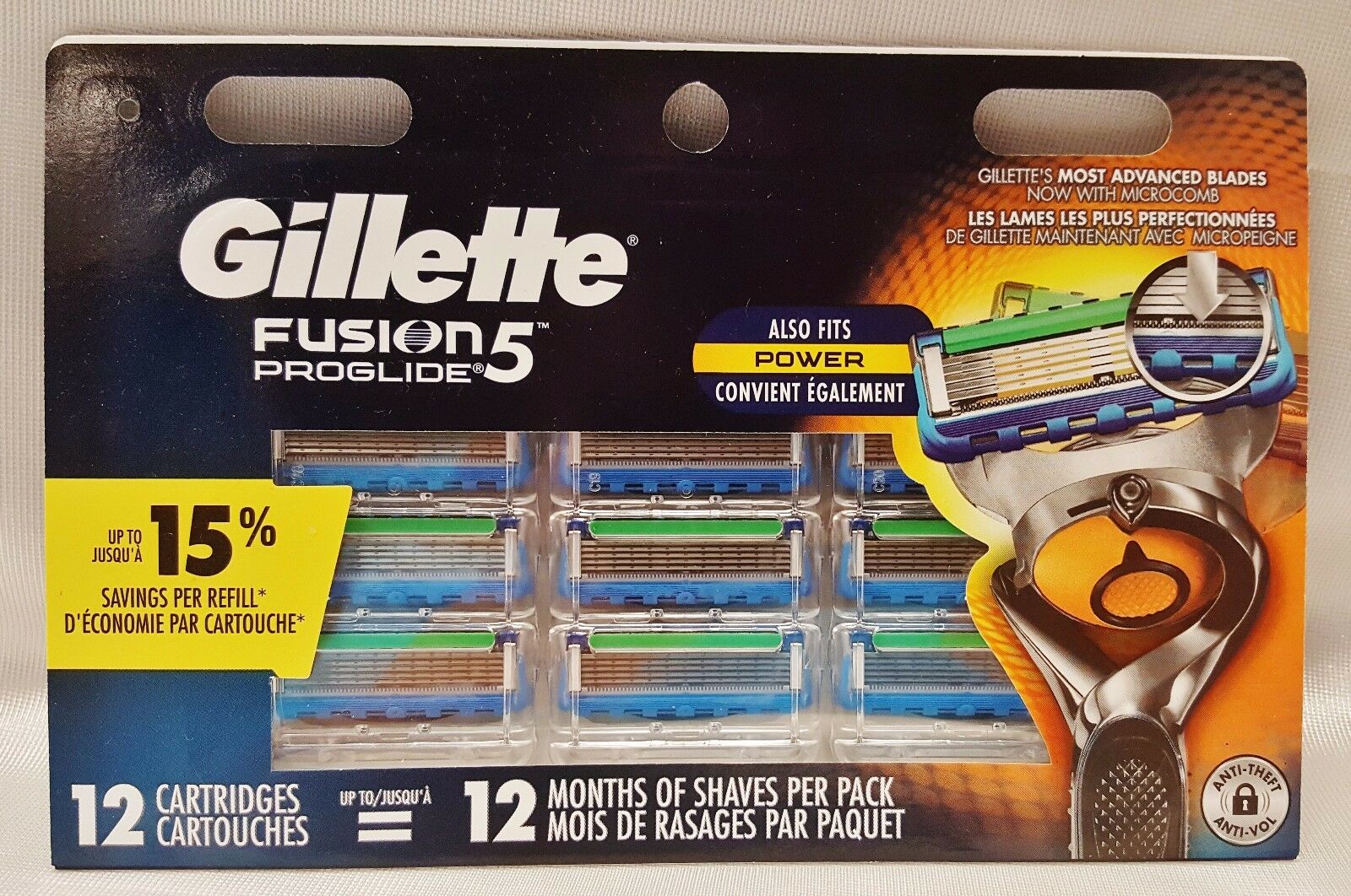 Gillette Fusion5 ProGlide Men's Razor Blades Refills 12 Count 1 Year Supply NEW