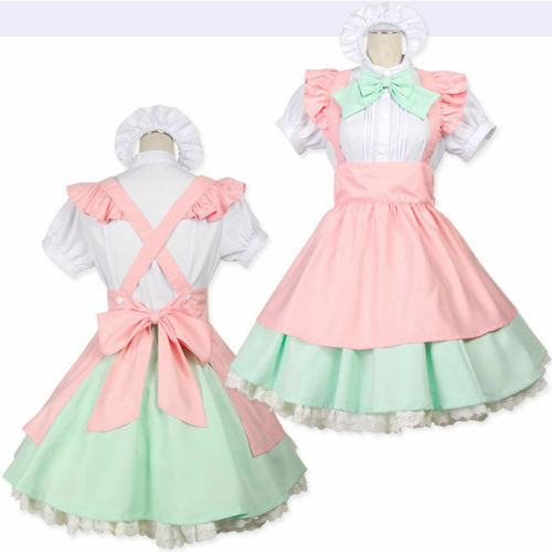 Japanese Lolita Doll Fancy Dress Maid Waitress Uniform Costume For Cosplay Party