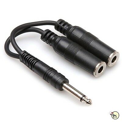 Hosa Ypp-111 Y Cable 1/4in Ts To Dual 1/4" Tsf 6-inch Mono Adaptor Splitter