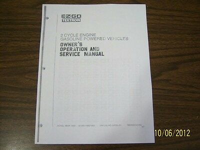 Ezgo Golf Cart Repair Service Manual 1989 - 1993 Gas Engines Carts On Disc Nice3