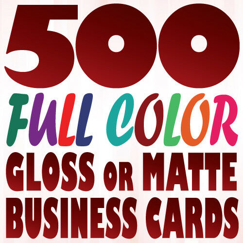 500 Full Color Custom Business Card Prints Two Sides On 16pt Gloss Or Matte