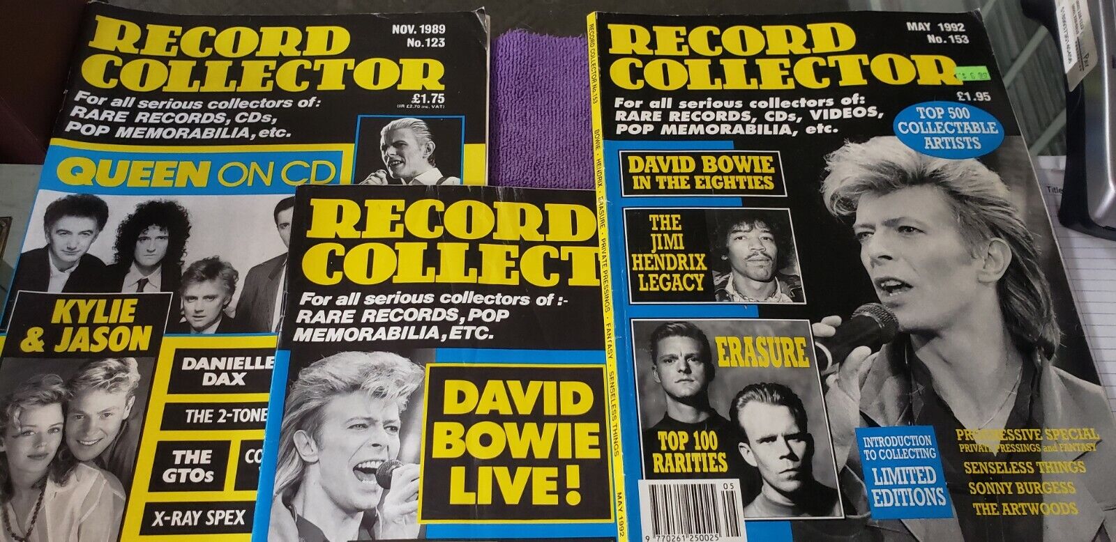 Record Collector Magazines Lot Of 3 David Bowie # 109, 123 & 153
