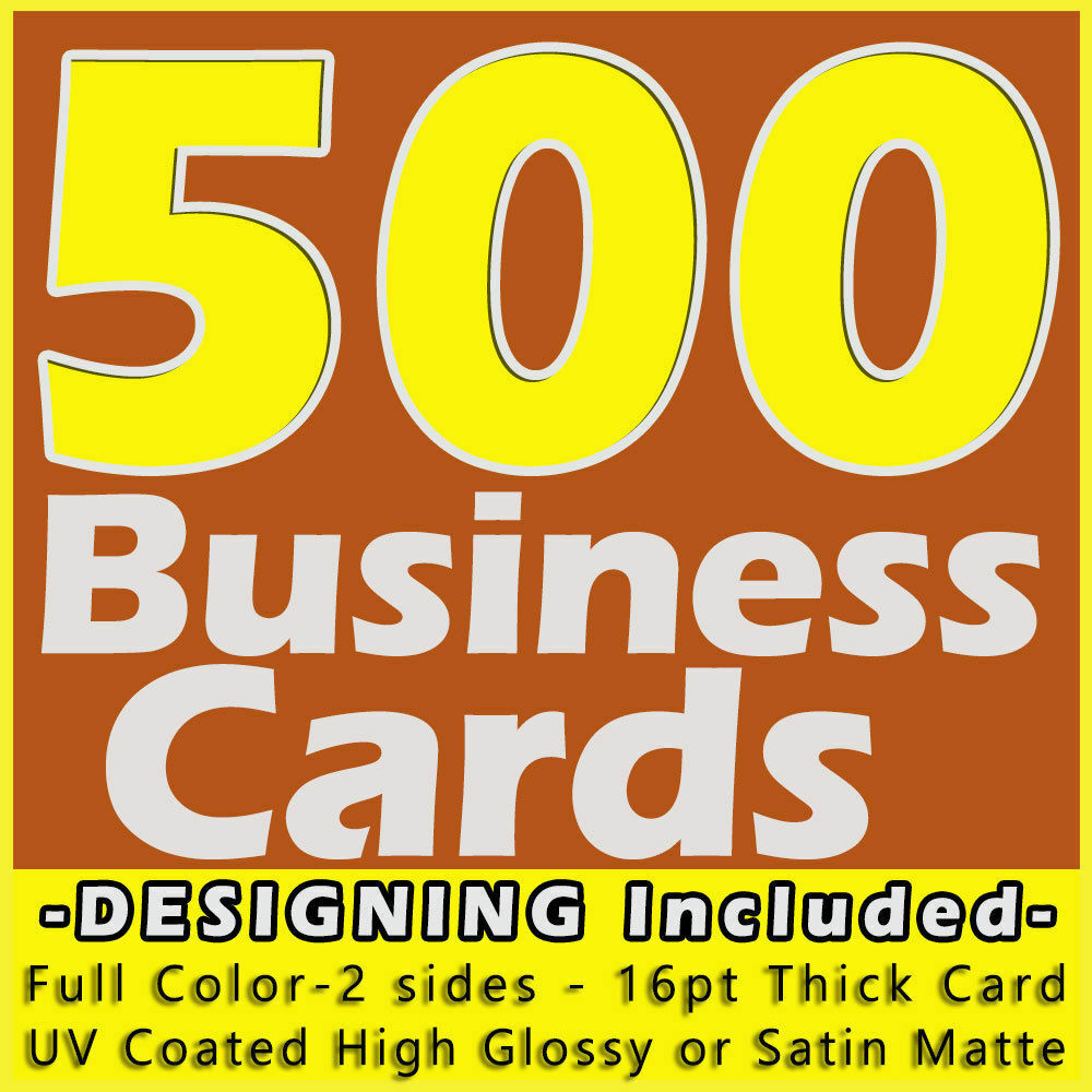 500 Business Cards Full Color 2 Side Printing Uv Coated-free Design & Shipping