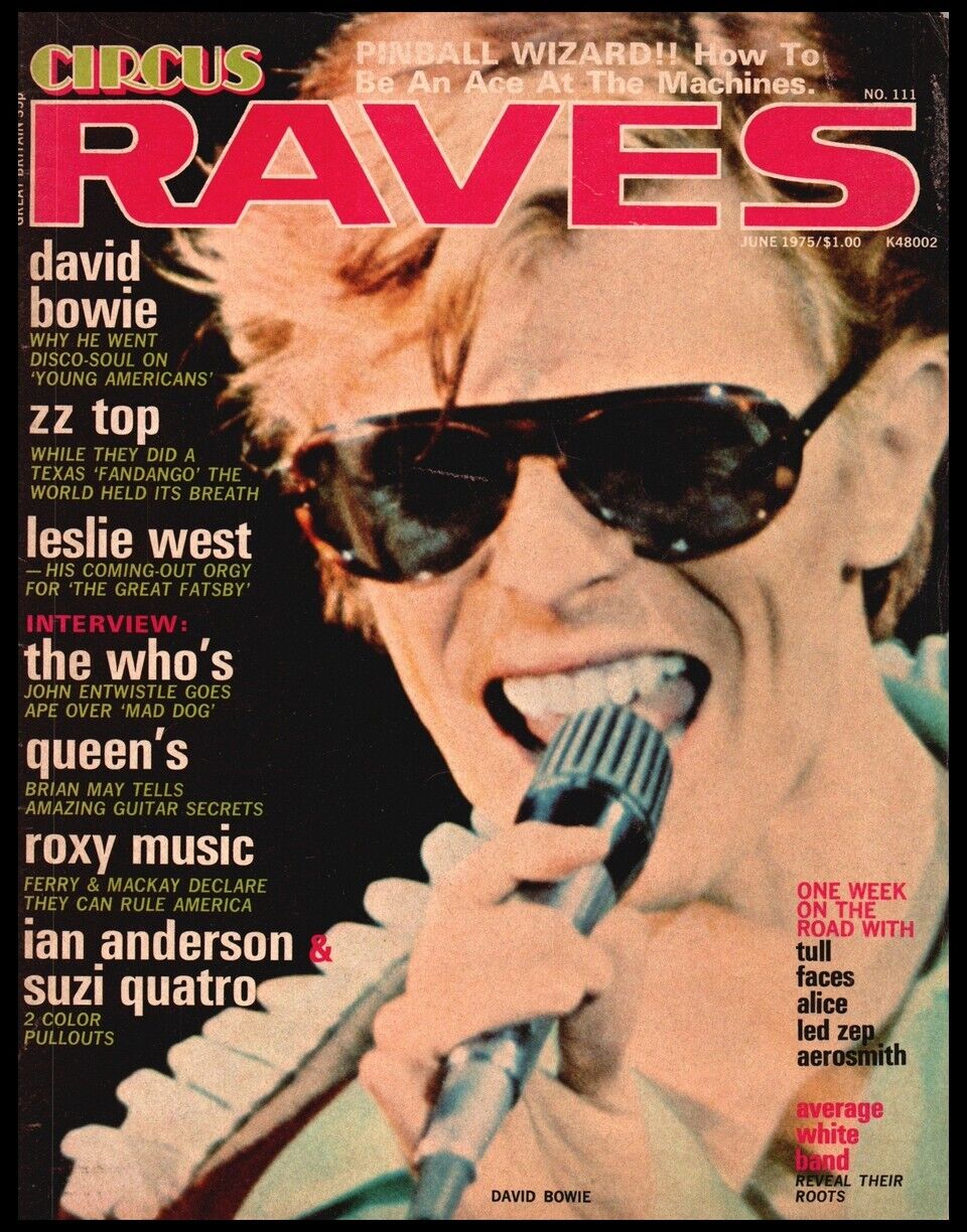 1975 David Bowie-circus Raves (cover Only)--photo Vtg 70’s Rock Music Décor
