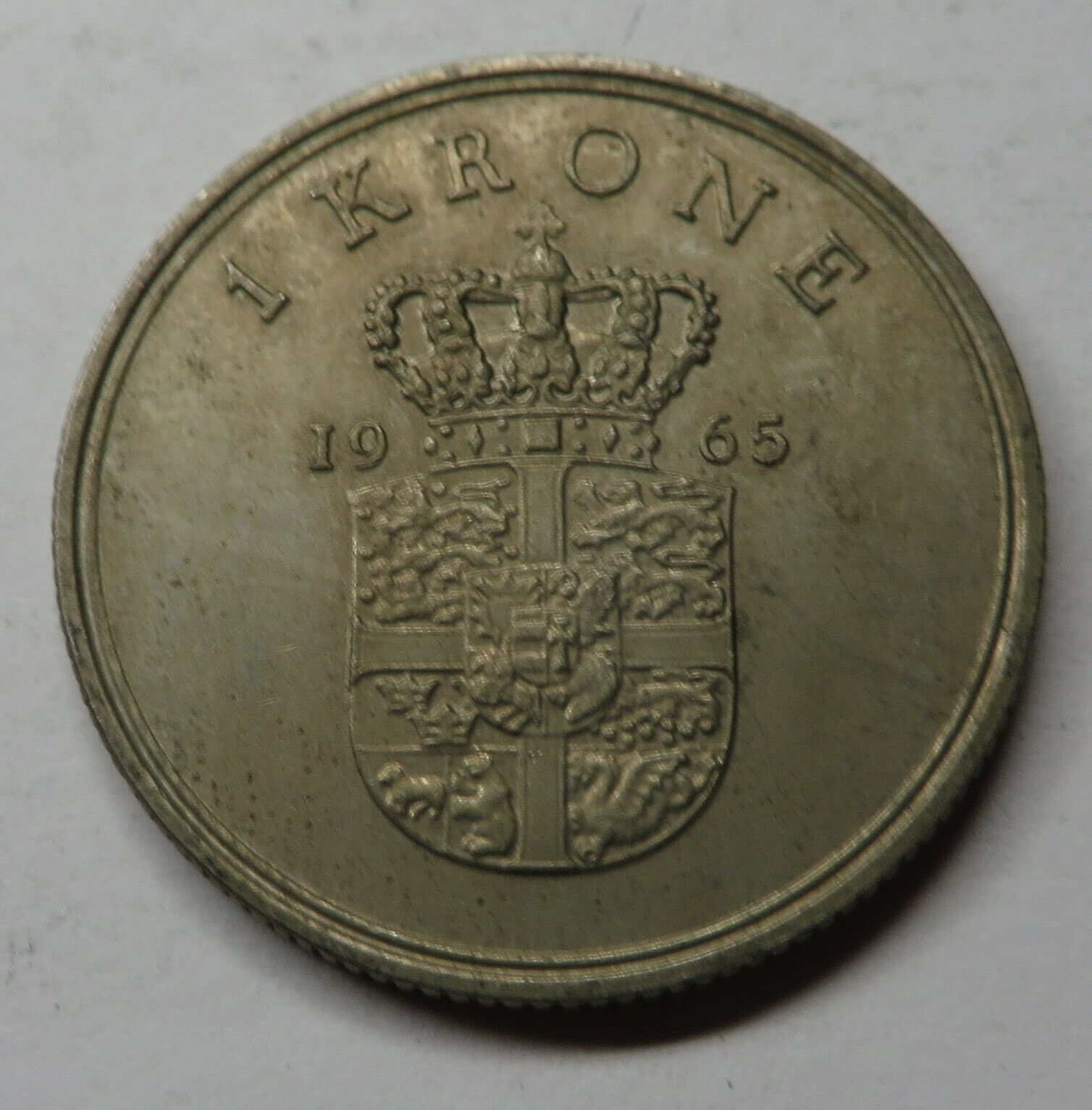 Denmark Krone 1965(h) C; S Copper-nickel Km#851.1 Unc