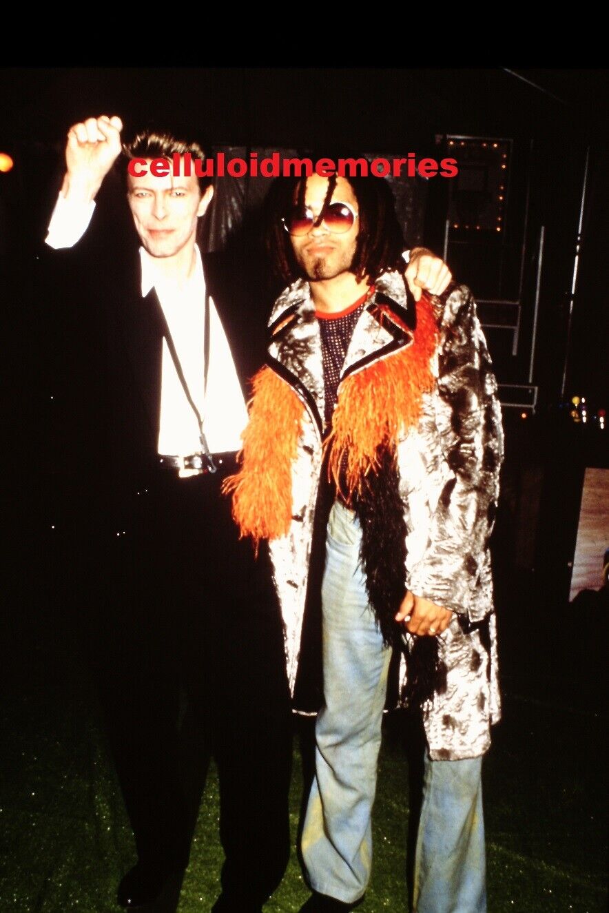 Original 35mm Slide David Bowie Lenny Kravitz 1990