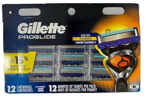 Gillette Fusion5 Proglide Men's Razor Blades (also Fits Power), 12 Blade Refills