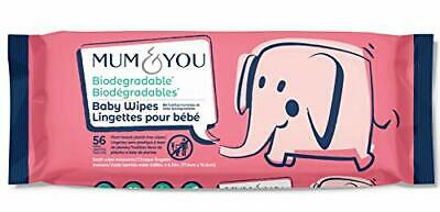 Mum And You New 100% Biodegradable Baby Wipes, 56 Ct