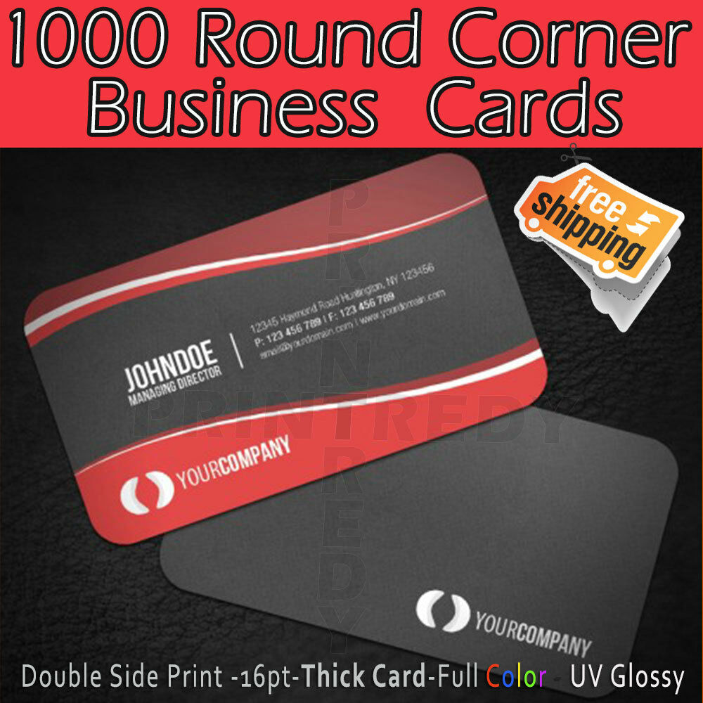 1000 Round Corner Business Cards Printing-free Custom Designed -free Shipping