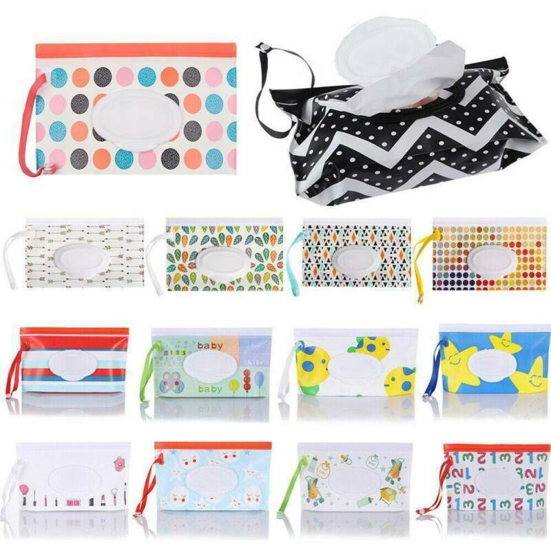 Baby Wet Wipe Pouch Wipes Holder Case Reusable Refillable Wet Wipe Bag Case