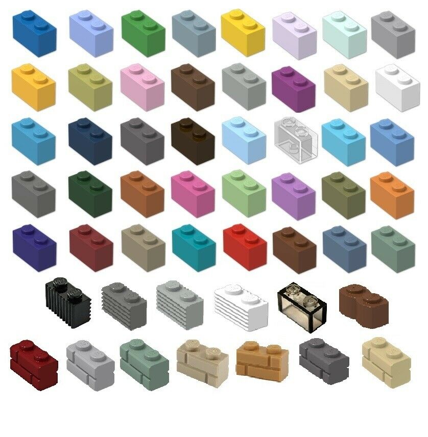☀️NEW! LEGO 1x2 LEGOS BRICKS Pick Size & Color 10 or 100 3004 Bulk Parts