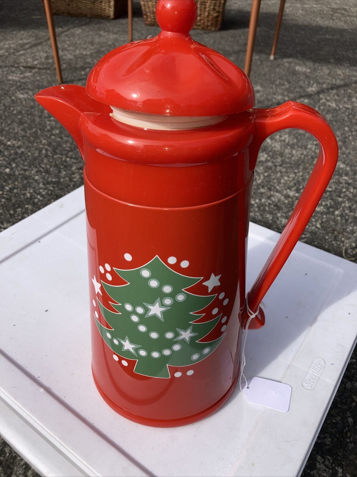 Waechtersbach Christmas Tree Carafe Thermos Plastic Pitcher Hot Cold Retired