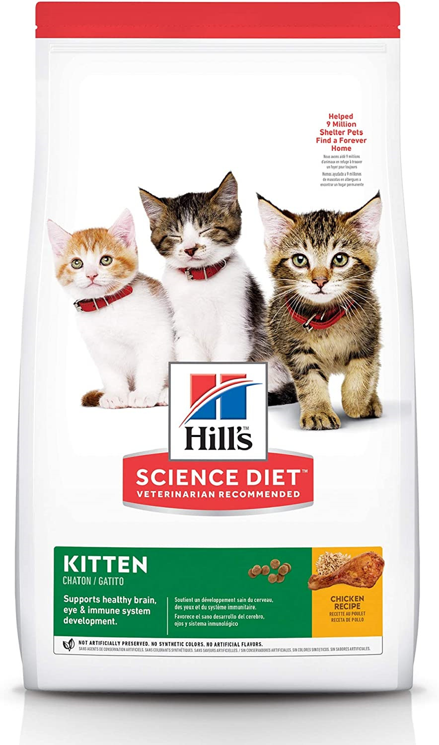 Hill's Science Diet Dry Cat Food, Kitten, Chicken Recipe, 15.5 Lb Bag